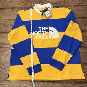 The North Face Long Sleeve Rugby Polo Shirt Blue/Yellow Mens Size Large NWT Logo